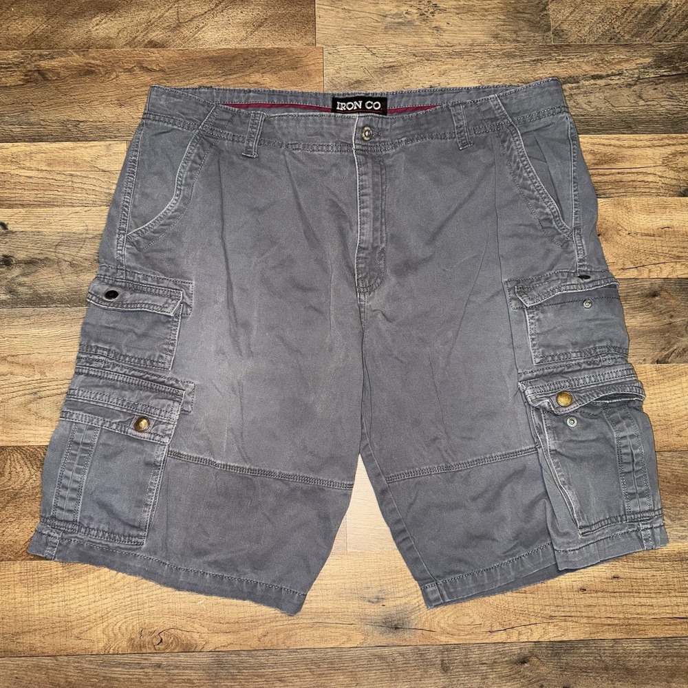 Iron Co‎ Men's Gray Cargo Shorts Size 40